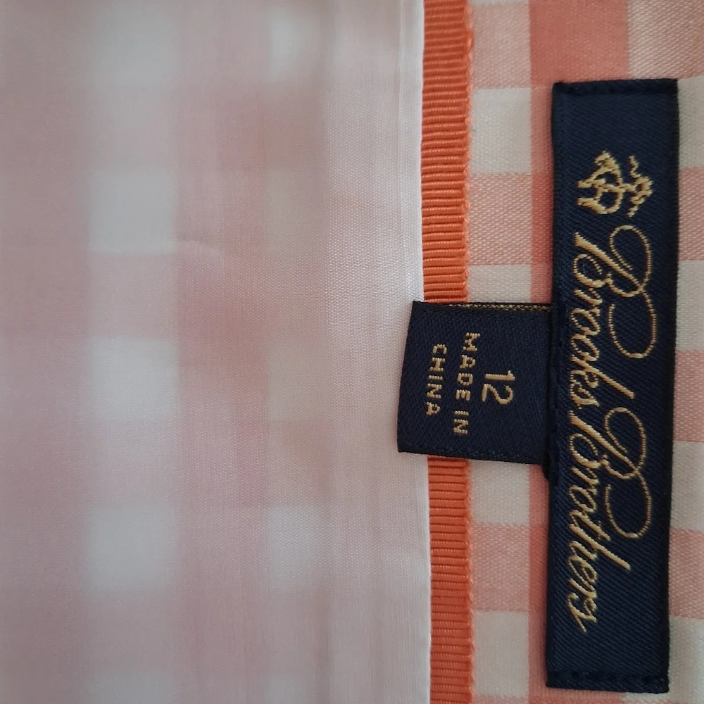 Brooks Brothers Peach Gingham 3 Piece Suit Set - Picture 5 of 16